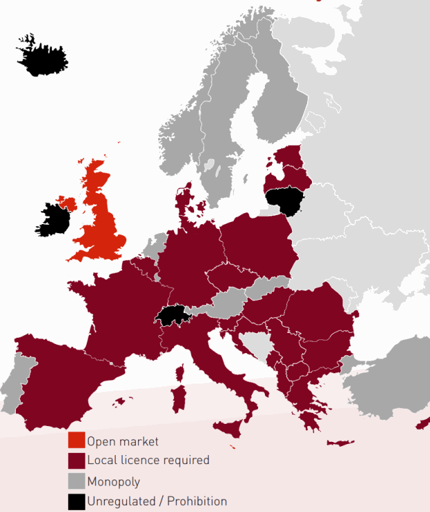 countries online gambling legal