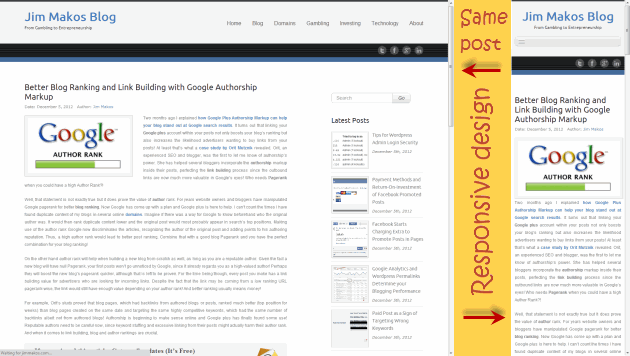 Responsive web design recommended by Google Analytics mobile report